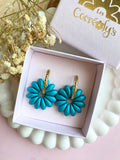 Pampilles APPOLINE blanc nacré ou bleu lagon nacré - boucles d’oreilles interchangeables