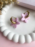 Pampilles TIARÉ rose pétale - boucles d’oreilles interchangeables