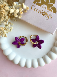 Pampilles TIARÉ violine - boucles d’oreilles interchangeables