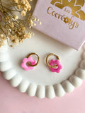 Pampilles MARIETTE rose ou bleu PAILLETÉES - boucles d’oreilles interchangeables