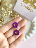 Pampilles FLORETTE métallisées, réversibles - boucles d’oreilles interchangeables