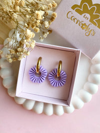 Pampilles MANOLA lilas ou beige - boucles d’oreilles interchangeables