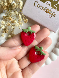 Pampilles fraise rouge SERENA - boucles d’oreilles interchangeable