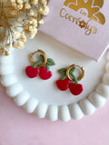 Pampilles cerise rouge SERENA - boucles d’oreilles interchangeables