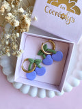 Pampilles cerise bleu lavande SERENA - boucles d’oreilles interchangeables