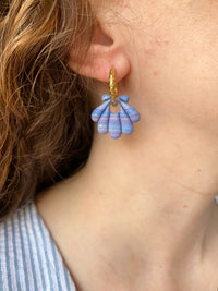 Pampilles JEANINE bleutées  - boucles d’oreilles interchangeables
