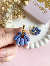 Pampilles JEANINE bleutées  - boucles d’oreilles interchangeables