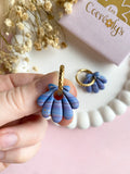 Pampilles JEANINE bleutées  - boucles d’oreilles interchangeables