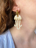 Pampilles AMÉLIA méduse translucide pailletée - boucles d’oreilles interchangeables