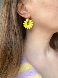 Pampilles APPOLINE jaune citron ou lilas - boucles d’oreilles interchangeables