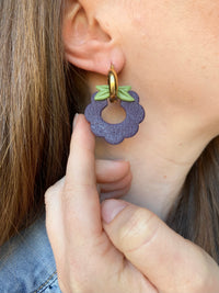 Pampilles SERENA mûre réversibles - boucles d’oreilles interchangeables