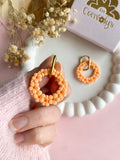 Pampilles ROSALIE pêche et mandarine - boucles d’oreilles interchangeables