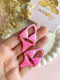 Pampilles BLOOM bikini rose pailletés et pois - boucles d’oreilles interchangeables