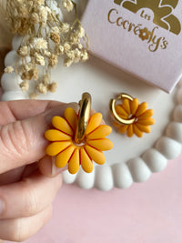 Pampilles APPOLINE rose doux ou jaune soleil - boucles d’oreilles interchangeables