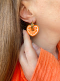 Pampilles ALYA réversibles orange - boucles d’oreilles interchangeables