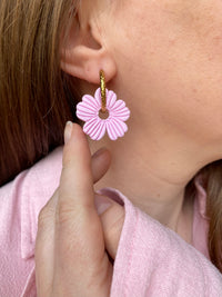 Pampilles ODINA vert émeraude ou rose doux - boucles d’oreilles interchangeables