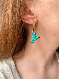 Pampilles ESMÉE petit colibri - boucles d’oreilles interchangeables