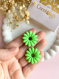 Pampilles APPOLINE rose fluo ou vert fluo - boucles d’oreilles interchangeables