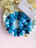Collier SUZANNE aux jolis tons bleu pour charm's interchangeables