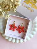 Pampilles TIARÉ beige doré ou corail - boucles d’oreilles interchangeables