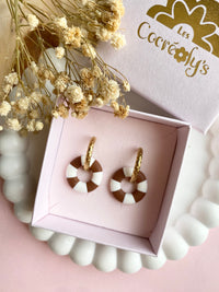 Pampilles MAËLLE petite bouée jaune mangue ou caramel - boucles d’oreilles interchangeables