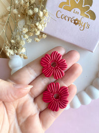 Pampilles ODINA rouge cerise ou vanille éclats rouge rose - boucles d’oreilles interchangeables