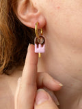 Pampilles glace JESS fraise chocolat - boucles d’oreilles interchangeables