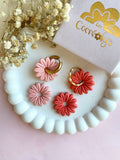 Pampilles BAHLIA pêche ou corail - boucles d’oreilles interchangeables
