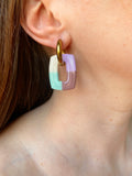 Pampilles ÉZIA couleurs nude, beige, lilas et menthe - boucles d’oreilles interchangeables