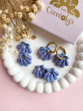 Pampilles JEANINE bleutées  - boucles d’oreilles interchangeables