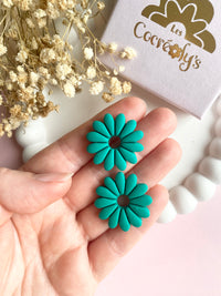 Pampilles APPOLINE framboise ou vert émeraude - boucles d’oreilles interchangeables