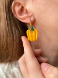Pampilles SERENA poivron couleur corail, jaune ou rouge - boucles d’oreilles interchangeables