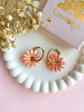 Pampilles APPOLINE pêche corail et pointe d'orange - boucles d’oreilles interchangeables