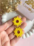 Pampilles GABRIEL petit soleil jaune- boucles d’oreilles interchangeables