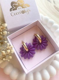 Pampilles APPOLINE violine ou cassis - boucles d’oreilles interchangeables