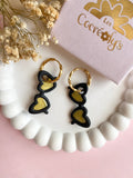 Pampilles TESSA lunette de soleil noir doré - boucles d’oreilles interchangeables