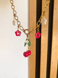 Collier MAUDE cerise - charm's interchangeables