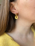 Pampilles FLORETTE doré ou blanche éclats dorés - boucles d’oreilles interchangeables