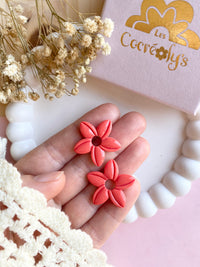Pampilles TIARÉ beige doré ou corail - boucles d’oreilles interchangeables