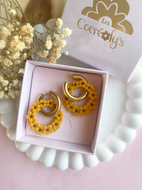 Pampilles ROSALIE tournesol - boucles d’oreilles interchangeables