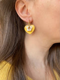Pampilles FLORETTE doré ou blanche éclats dorés - boucles d’oreilles interchangeables