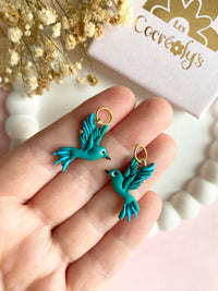 Pampilles ESMÉE petit colibri - boucles d’oreilles interchangeables
