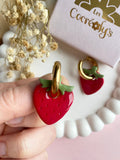 Pampilles fraise rouge SERENA - boucles d’oreilles interchangeable