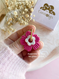 Pampilles FLORETTE blanche éclats argentés - boucles d’oreilles interchangeables