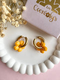 Pampilles THAÏS rose doux ou jaune soleil - boucles d’oreilles interchangeables