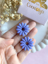 Pampilles APPOLINE bleu lavande ou beige éclats framboise intense bleu lavande - boucles d’oreilles interchangeables