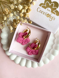 Pampilles PAULA hibiscus rose tropical ou blanc - boucles d’oreilles interchangeables