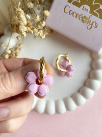 Pampilles THAÏS rose doux ou jaune soleil - boucles d’oreilles interchangeables