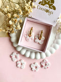 Pampilles FLORALIE réversibles fleuris rose - boucles d’oreilles interchangeables