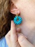 Pampilles APPOLINE blanc nacré ou bleu lagon nacré - boucles d’oreilles interchangeables